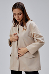 Mia Vizon Ekose Yaka Cepli Oversize Trençkot