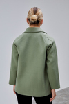 Mint Oversize Fermuarlı Kaşe Ceket
