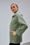Mint Oversize Fermuarlı Kaşe Ceket