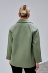 Mint Oversize Fermuarlı Kaşe Ceket