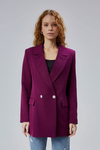 Mor Oversize Dokuma Blazer Ceket