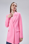 Pembe Oversize Dokuma Blazer Ceket