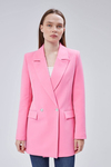 Pembe Oversize Dokuma Blazer Ceket