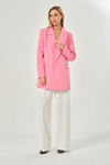 Pembe Oversize Dokuma Blazer Ceket