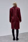 Rosalia Bordo Oversize Kruvaze Kaşe Kaban