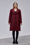 Rosalia Bordo Oversize Kruvaze Kaşe Kaban