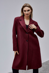 Rosalia Bordo Oversize Kruvaze Kaşe Kaban