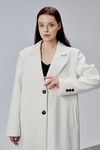 Rosalia Ekru Oversize Kruvaze Kaşe Kaban