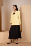 Sarı Oversize Dokuma Blazer Ceket