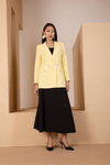 Sarı Oversize Dokuma Blazer Ceket