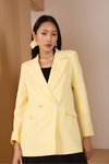 Sarı Oversize Dokuma Blazer Ceket