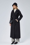 Siyah Buklet Kaşe Oversize Kaban