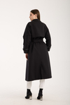 Siyah Kemerli Oversize Astarlı Trençkot 46159