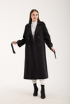 Siyah Kemerli Oversize Astarlı Trençkot 46159