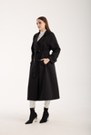 Siyah Kemerli Oversize Astarlı Trençkot 46159