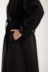 Siyah Kemerli Oversize Astarlı Trençkot 46159