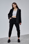 Siyah Kruvaze Regular Blazer Takım