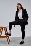 Siyah Kruvaze Regular Blazer Takım