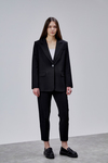Siyah Kruvaze Regular Blazer Takım