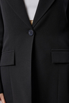 Siyah Kruvaze Uzun Blazer Ceket