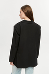Siyah Oversize Dokuma Blazer Ceket