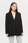Siyah Oversize Dokuma Blazer Ceket