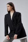 Siyah Oversize Uzun Blazer Ceket