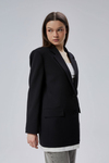 Siyah Oversize Uzun Blazer Ceket