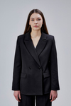 Siyah Palazzo Pantolon Blazer Ceket Takım