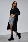 Siyah Premium Oversize Kemerli Kaşe Kaban