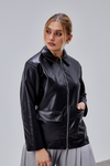 Siyah Regular Fit Deri Ceket