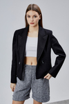Siyah Regular Fit Premium Kısa Kaşe Ceket