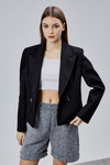 Siyah Regular Fit Premium Kısa Kaşe Ceket
