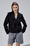 Siyah Regular Fit Premium Kısa Kaşe Ceket