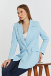 Turkuaz Oversize Dokuma Blazer Ceket
