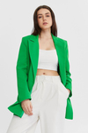 Yeşil Oversize Dokuma Blazer Ceket