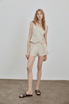Beige Linen Shorts