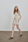Beige Linen Shorts