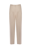 Beige Slim Linen Pants