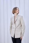 Beige Slim Wool Blazer