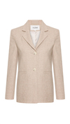 Beige Slim Wool Blazer