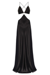 Black Satin Maxi Dress