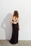 Black Satin Maxi Dress