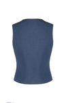 Blue Linen Vest