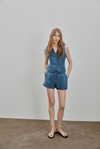 Blue Linen Vest