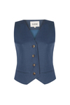 Blue Linen Vest
