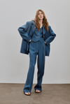 Blue Oversize Linen Pants