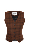 Checked Wool Brown Vest