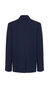 Double-Breasted Wool Dark Blue Blazer