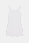 Front Button White Linen Dress